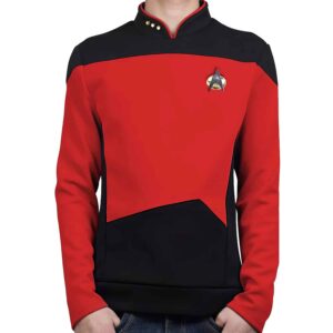 The Next Generation Shirt Uniform Red For Men Coat Halloween Cosplay Costume